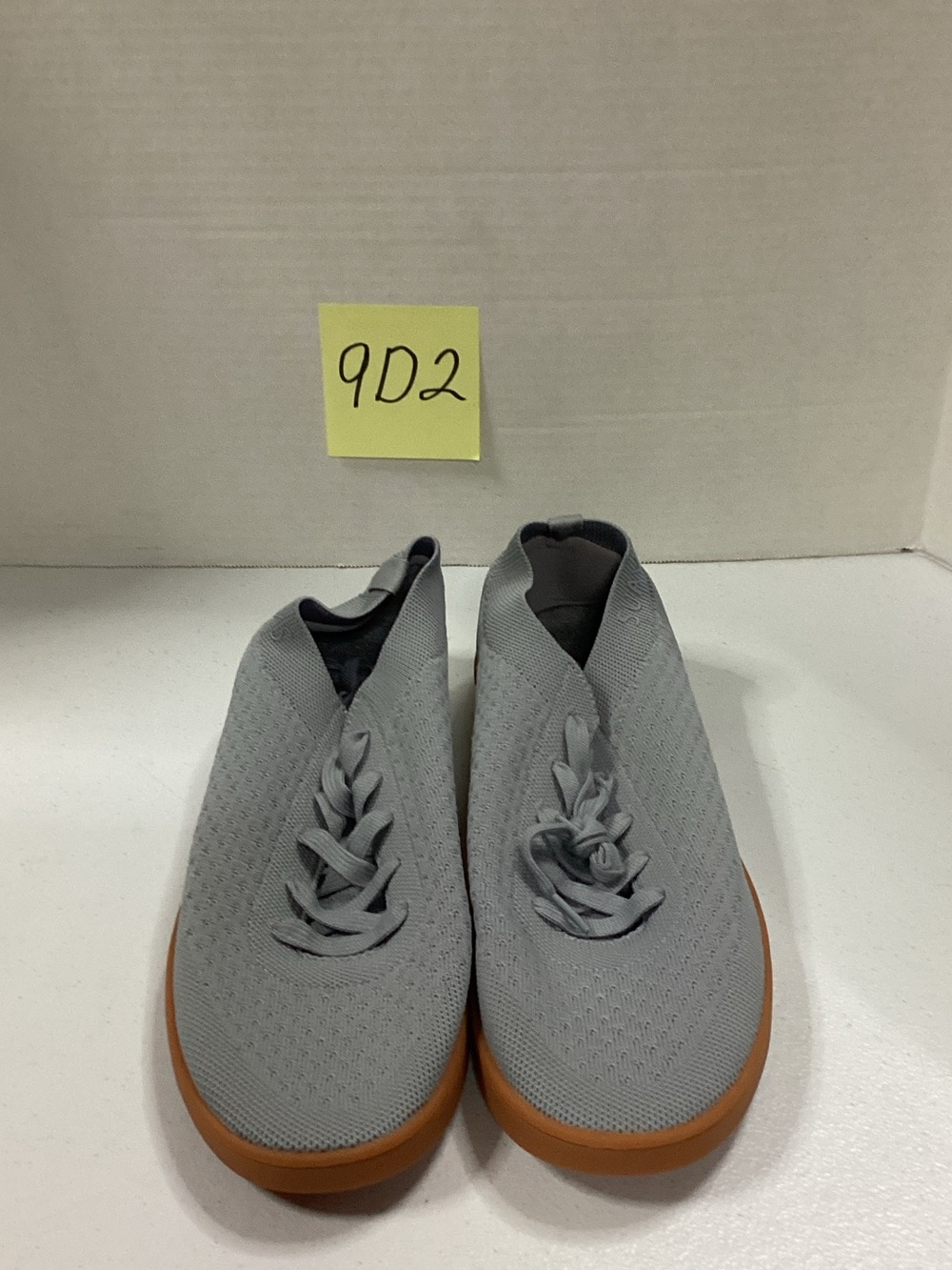 Suavs Light Gray Knit Slip-On Loafers with Gum Sole